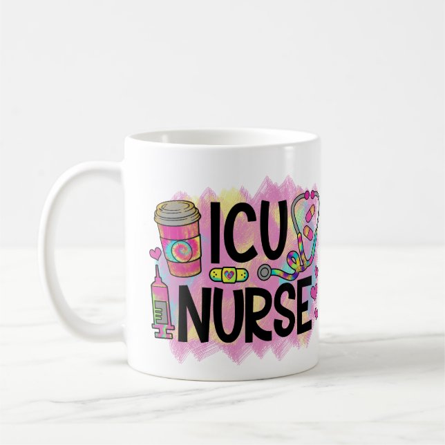 Mug Cool et coloré Infirmière ICU Grande (Gauche)