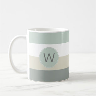 Mug Cool et Motif de bandes calmes avec Monogramme