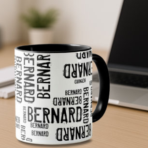 Mug Cool et typographie moderne Nom Motif Noir