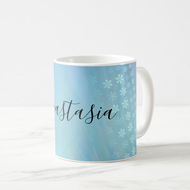 Mug Cool, Extraordinaire, Bleu avec ton nom (Devant droit)