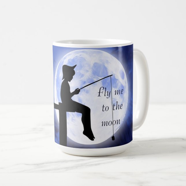 Mug Cool, Extraordinaire, Lune Bleue Foncé avec une ci (Devant droit)