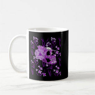 Mug Cool Floral Flagrant Crâne violet Halloween Aller