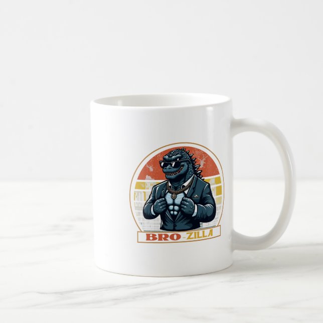 Mug Cool Frère Brozilla Fort Frère Saurus Famille Mat (Droite)