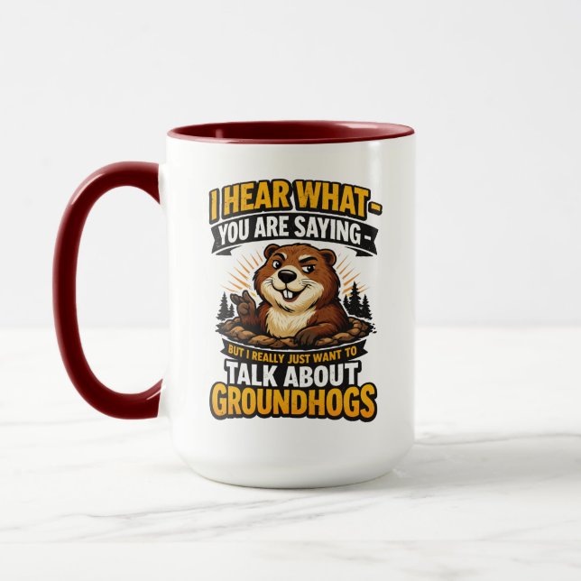 Mug Cool Groundhog Day Groundhog | Funny February (Gauche)