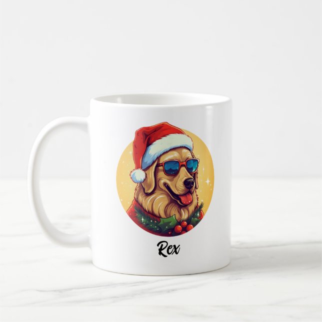 Mug Cool Holiday Golden Retriever Père Noël’s Pet (Gauche)