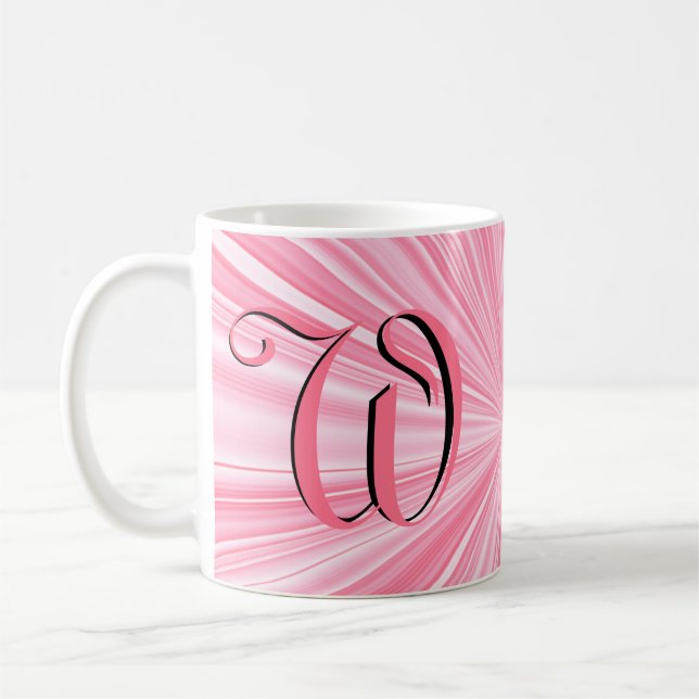 Mug Cool Hot rose Couleur éclat Monogramme initial per (Gauche)