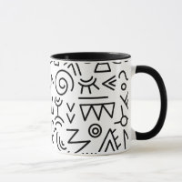 Cool indien africain motif tribal noir et blanc