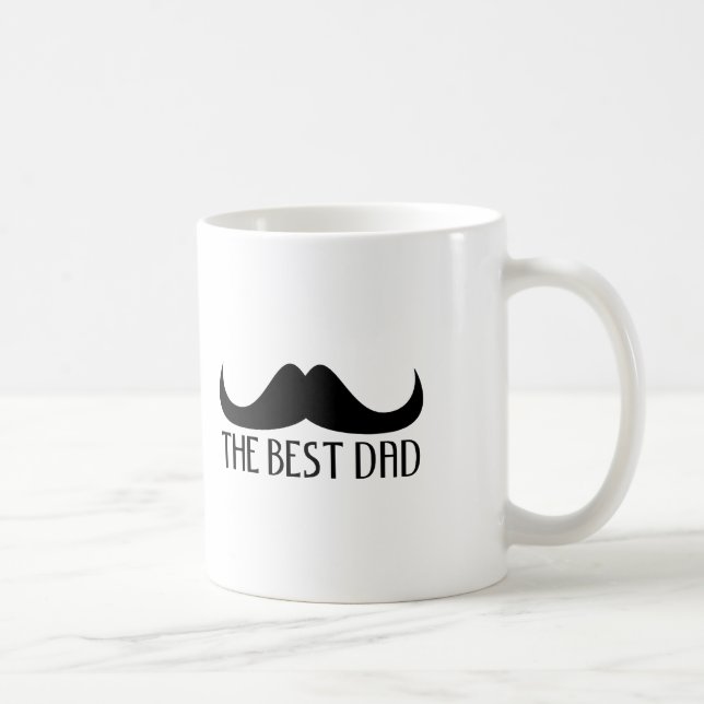 Mug Cool Le meilleur papa Black Mustache Fête des père (Droite)