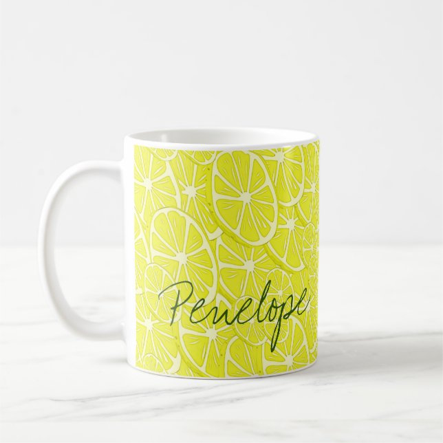 Mug Cool Lemon Slices Motif Signature Ajouter votre no (Gauche)