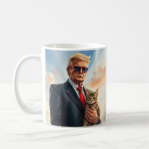 Mug Cool MAGA Cat TRUMP Tenir un chat de jolies lunett