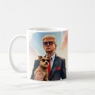 Mug Cool MAGA Cat TRUMP Tenir un chien de jolies lunet