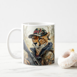 Mug Cool MAGA Chat avec pistolet et Camouflage CHEETAH
