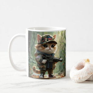 Mug Cool MAGA Chat avec pistolet et Camouflage Cute AM