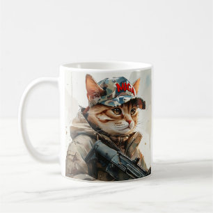 Mug Cool MAGA Chat avec pistolet et Camouflage Cute AM