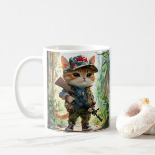Mug Cool MAGA Chat avec pistolet et Camouflage Cute AM