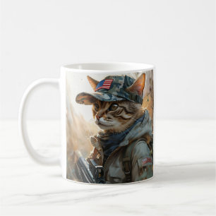 Mug Cool MAGA Chat avec pistolet et Camouflage Cute AM