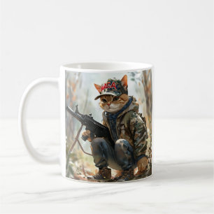 Mug Cool MAGA Chat avec pistolet et Camouflage Cute AM