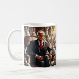 Mug Cool MAGA Rabbit TRUMP entouré de BUNNYS drôle