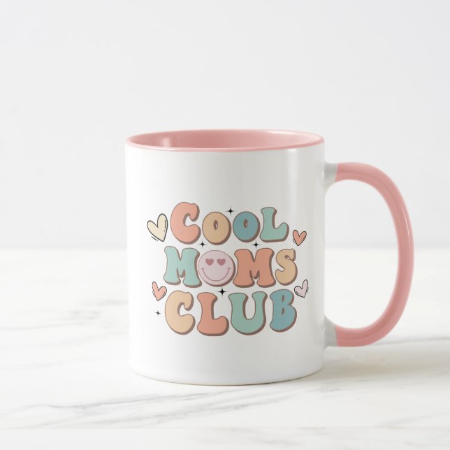 Mug Cool Maman's Club Retro cadeau rose pour Maman Cof (Droite)