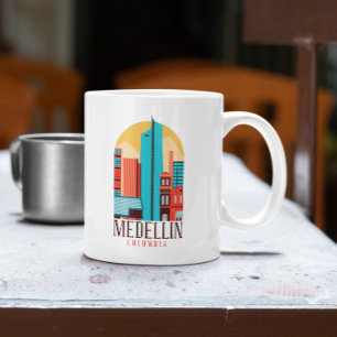 Mug Cool Medellin Colombie Vintage Cityscape