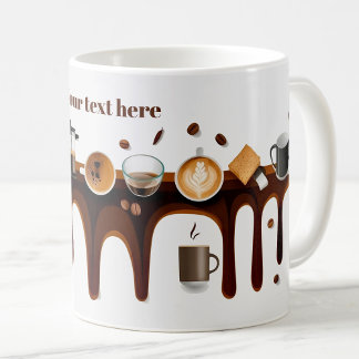 Mug Cool mignon tableau de boissons de café texte pers
