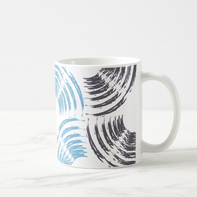 Mug Cool, moderne, bleu abstrait tendance (Droite)