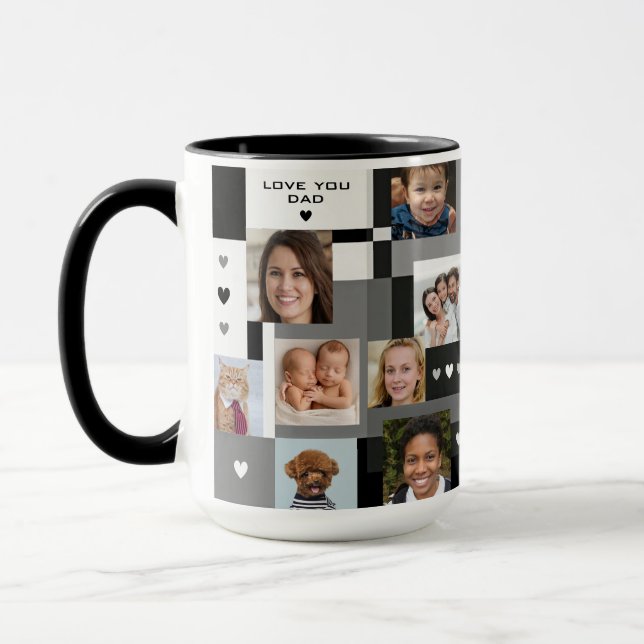 Mug Cool Moderne Famille Cadeau Ajouter 18 Photos Aime (Gauche)