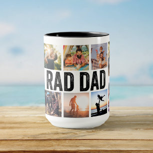 Mug Cool moderne RAD DAD Custom Kids Photo Fête des pè