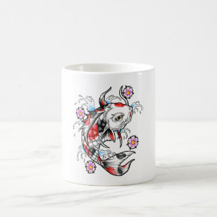 Mug Cool Oriental Japonais White Koi Fish Carp tatouag