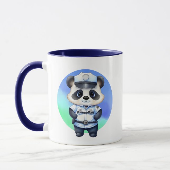 Mug cool Panda Police ajouter un monogramme (Gauche)