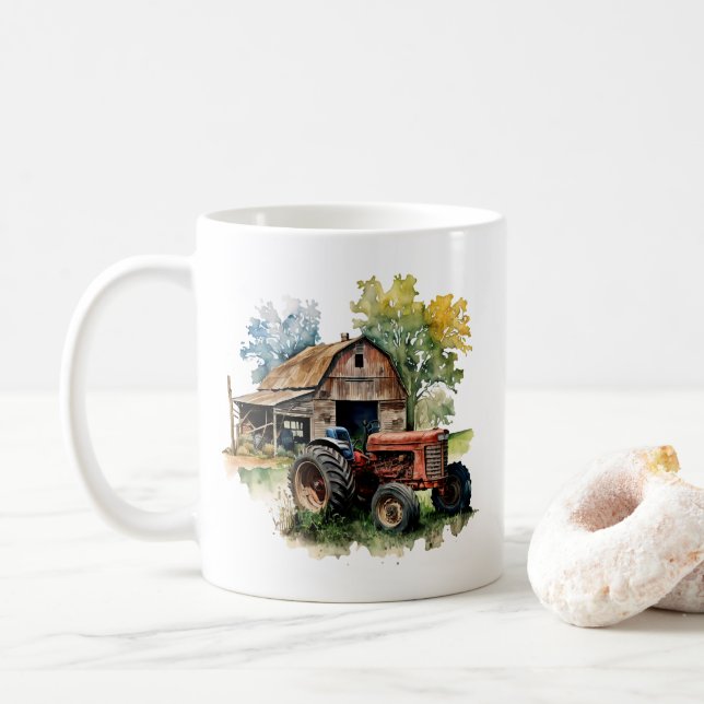 Mug Cool Pays tracteur ajouter du texte (Avec donut)