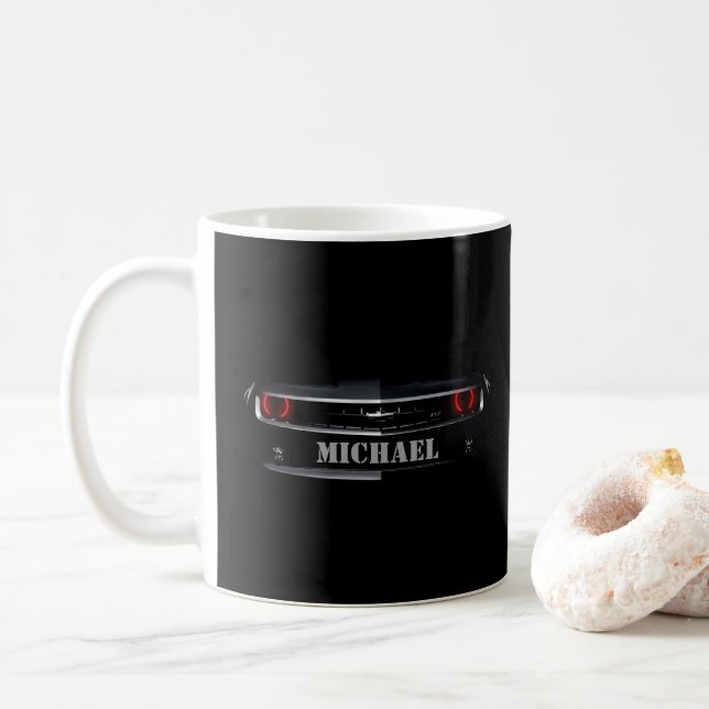 Mug Cool personnalisé noir Chevy Camaro Votre nom (Avec donut)