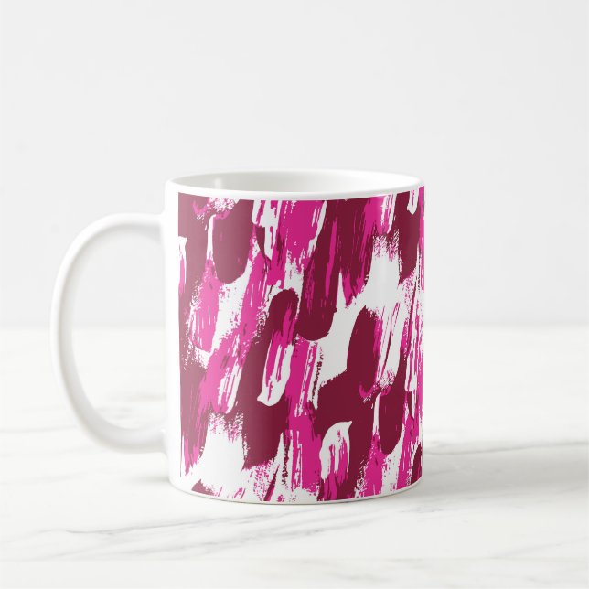 Mug Cool pinceau rose brosse trait moderne sans coutur (Gauche)