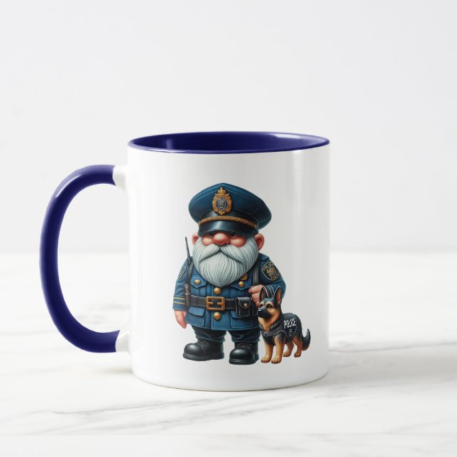 Mug Cool police gnome ajouter monogramme (Gauche)