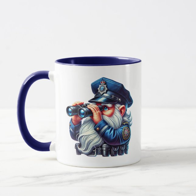 Mug Cool police gnome ajouter monogramme (Gauche)