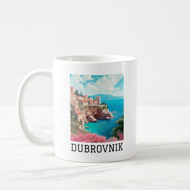 Mug Cool Retro Classique Dubrovnik Croatie (Gauche)