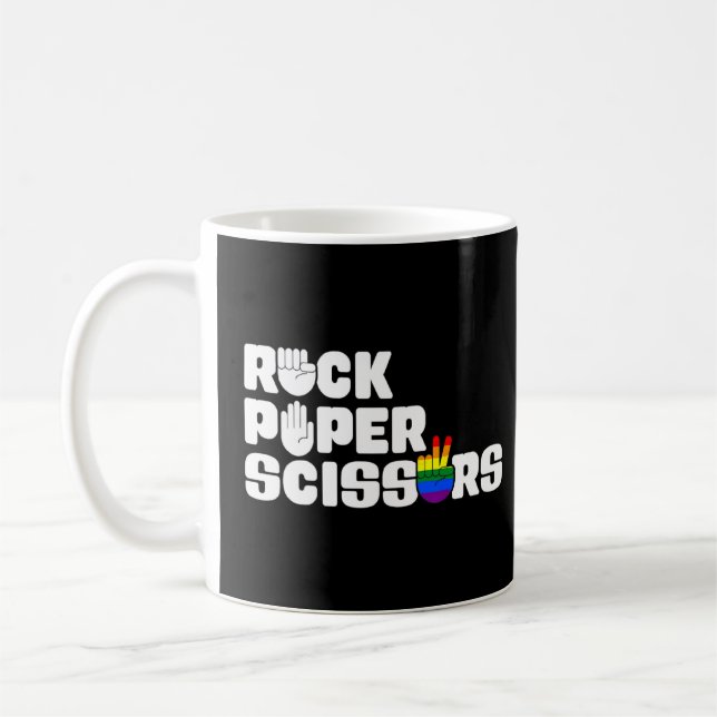 Mug Cool Rock Paper Scissors Lesbian LGBTQ Pride (Gauche)