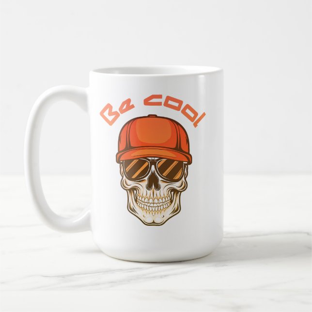 Mug Cool Skull with Cap and Sunglasses (Gauche)