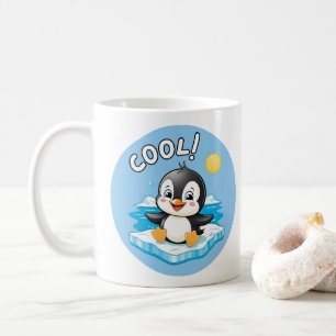 Mug COOL ! , Sticker Motivationnel, Sticker Penguin