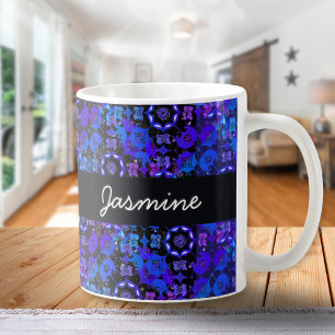 Mug Cool Super Boho Retro Chic Bleu Violet Hippie