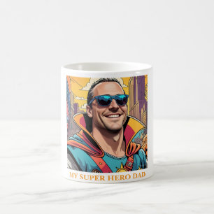 Mug Cool Superhero Papa Dessin dessiné Style Art Livre