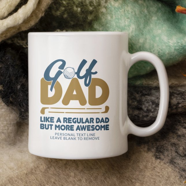 Mug Cool tendance "GOLF DAD" pinte de typographie bleu (Créateur téléchargé)