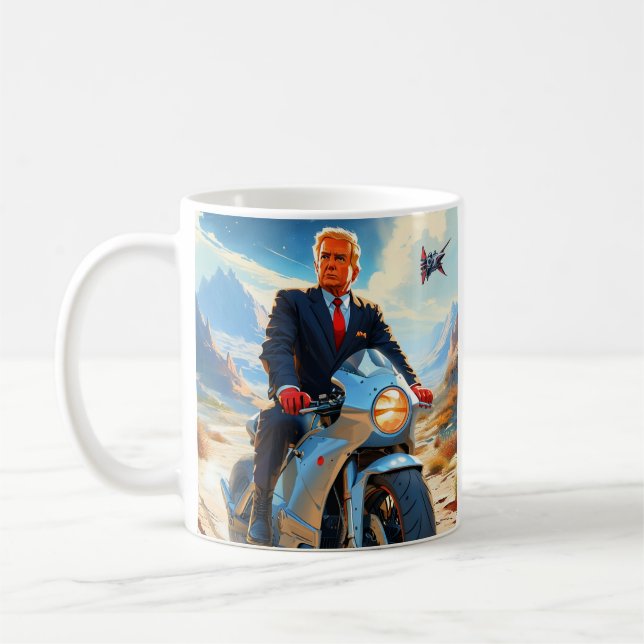 Mug cool Trump Motorcycle Alien Planète spatiale MAGA (Gauche)