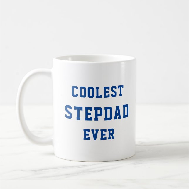 Mug Coolest Stepdad Jamais Typographie Fête des pères  (Gauche)