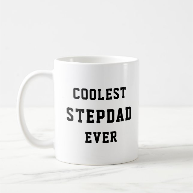 Mug Coolest Stepdad Jamais Typographie Fête des pères  (Gauche)