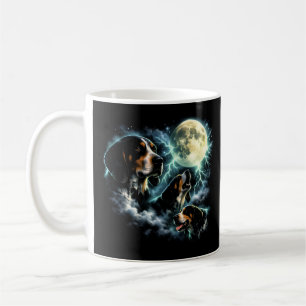 Mug Coonhound hurle sous la lune T-shirt rustique de c