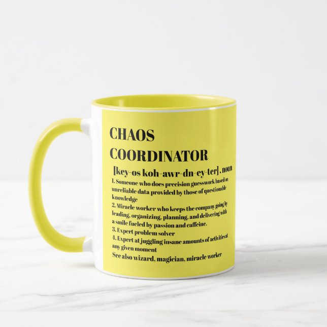Mug Coordinateur Chaos Définition Bureau Photo Coworke (Gauche)