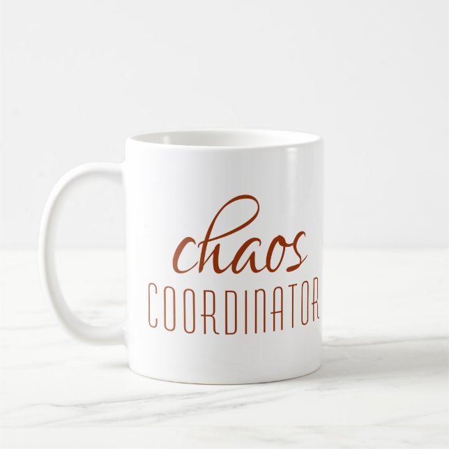 Mug Coordinateur Chaos Script Brown moderne (Gauche)