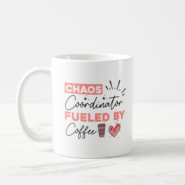 Mug Coordinateur du chaos alimenté par le café (Gauche)