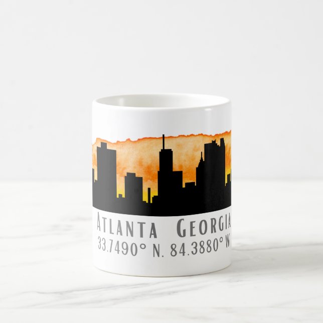 Mug Coordonnées de la carte Skyline de la ville d'Atla (Centre)